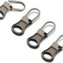 Mizeer Small Zipper Pulls for Clothing, Perfect for Small Hole Zippers, Detachable Zipper Pull Tab Replacement for Clothing Jackets Boots Purse 4PCS Gunblack