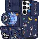 Buleens for Samsung Galaxy S26 Ultra Case - with Ring Stand & Camera Cover Aesthetic Cute Designed for Women Girls Girly Cool Cartoon Astronaut for Samsung S26 Ultra Phone Case Compatible with Magsafe