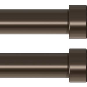 2 Pack Curtain Rods for Windows 48 to 84 Inch(4-7 Feet),Bronze 1'' Diameter Drapery Rods with End Cap Style Design,Modern Adjustable Heavy Duty Curtain Rod,Size:36''-88''