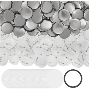 100 Sets 3 inch / 75mm Button Maker Supplies, Buttons Supplies for Custom Buttons & Badges, Metal Covers, Plastic Backs& Clear Film for Button Maker Machine, Badge Button Press