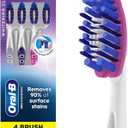 Oral-B 3D White Deep Stain Remover toothbrushes, 4 Count Toothbrush Medium, Removes 90% of Surface Stains, whitens Teeth, deep Reach, removes Plaque and Stains Tooth Brush (Multicolor)