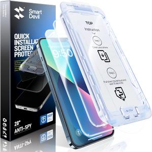 SMARTDEVIL 2 Pack Screen Protector for iPhone 13 / iPhone 13 Pro/iPhone 14 (6.1 Inch), Tempered Glass HD Clear Film, Easy Installation, Dust-Free & Bubble-Free