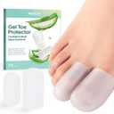 Welnove Gel Toe Cap and Protector - Silicone Toe Covers - Toe Cushions for Pain Relief, Missing or Ingrown Toenails, Corns, Calluses, Blisters - Infused Aloe Vera Extract (4 Large + 8 Medium, Clear) (Multi-Size)