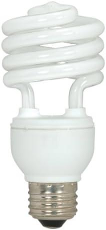 Satco S6271 18W T2 Ultra Mini Spiral Compact Fluorescent (CFL) Light Bulb, 18T2, White, 3 Count
