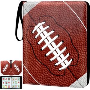 Elcoho 900 Pockets Football Card Binder for Trading Cards Holder with Sleeves Album Cards Holder Protectors with 3 D-Ring Album for Sports, Football Card Collection Storage
