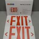 Universal Red Light LED Exit Sign OSHA Commercial (White Housing+Red Letter, 2 Pack)