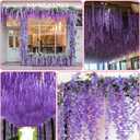Alotiki Wisteria Hanging Flowers,Fake Hanging Flowers,Wisteria artificiales Garland for Home Wedding Arch Floral Party Garden Ceremony Outdoor Decor,3.6 feet Long(25,Purple)