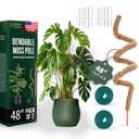 Bendable Moss Pole 48 Inch for Monstera & Climbing Plants  Pack of 2 Coco Coir Moss Poles for Indoor Plant Support, Trellis Pole for Pothos, Philodendron, Tall Plant Stakes for Home Gardeners