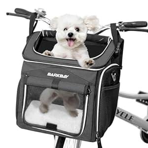 Dog Bike Basket Carrier, Expandable Foldable Soft-Sided Dog Carrier, 2 Open Doors, 5 Reflective Tapes, Pet Travel Bag,Dog Backpack Carrier Safe and Easy for Small Medium Cats and Dogs