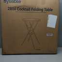 Byliable 28in Cocktail Table White High Top Folding, Round Portable Bar Height Folding Table with Removable Legs, Indoor Outdoor Banquet for Parties, Commercial, Speech, School