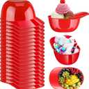 Baderke Baseball Helmet Ice Cream Snack Bowl 8 oz Mini Baseball Cap Bowls Kids Helmet Chip Ice Cream Sundae Plastic Cups for Birthday Party Supplies(Red,18 Pack)