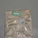 D-Sun Women's Casual Button Down Shirts Oversized Short Sleeve Stand Collar Tops Trendy Work Blouses (Beige, L)