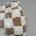 Ultra Soft Fuzzy 30 X 40 Inches Cozy Reversible Baby Bed Blanket with 3D Chessboard Grid - Warm Comfort for Toddlers, Infant or Newborn (Brown)