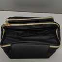 OCHEAL Makeup Bag, Multifunctional Make Up Bags with Zipper Pouch Large Compact Makeup Bag Organizer for Women Girls Cosmetics Toiletry Brushes Storage Makeup Case with Handle Divider-Black (001_Black with front pocket)