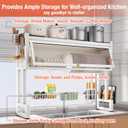 Hdrriozu Over the Sink 3 Tier Dish Drying Rack with Cover, Milkshake White, 11.02"D x 34.25"W x 31.49"H