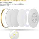 15.7Inch LED Ceiling Light Fixture Flush Mount, 32W(320W Equivalent), 3800LM, 5000K Daylight White, IP40, Flat Modern Round Ceiling Light for Bedrooms, Living Rooms, Bathrooms, Stairwells, etc.(Gold)