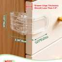 Roctee 6 Pack Drawer Baby Locks Clear, Baby Proof Locks for Side Drawers Pull Out Thin Dresser Kitchen Cabinet Bedside Tables, Safety Latch Child Proofing Clips