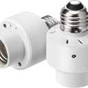 DEWENWILS Dusk to Dawn Light Bulb Sockets, E26 Light Sensor Socket with Timer, Light Socket Indoor/Outdoor for Porch Garage Garden Patio Waterpoof Lights, 2 Pack, ETL Listed