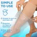 100% Waterproof Cast Covers for Shower Leg - 2pk - Tight Seal - Reusable Adult Full Leg Cast Protectors - Thigh, Knee, Ankle, Foot - After Surgery Bandage and Dressing Shower Bag - Long Size