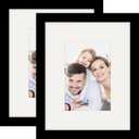 Picture Frames 8x10 2 Pack Made of Solid Wood Black for Wall Mounting and Tabletop Display