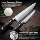 2PCS Chef Knife Set, Razor Sharp Japanese Kitchen Knife Set, High Carbon Steel Damascus Pattern Chef's knives, Cooking Knife with Full Tang Handle Design for Home Kitchen