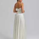 KUTUMAI Satin Maxi Dress Spaghetti Strap Lace Up Long Formal Dresses for Women Wedding Guest Cocktail Evening Prom (XL)
