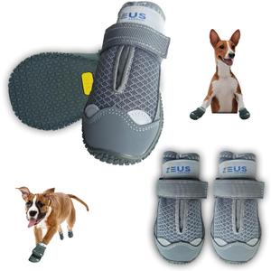 Zeus Urban Dog Boots  Breathable Paw Protectors, Anti-Slip Sole (4 Pack, Size 5, Army Grey), for Large Dogs | Hiking, Hot Pavement & Winter Snow | Adjustable Straps with Reflective Safety Design