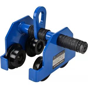 Manual Trolleys-Heavy Duty 2200LBS CapacityPush Beam Trolley 3-6 in Adjustable FlangeCrane Lift Du Garage Hoist for Straight Curved I Beam