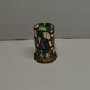 Tiffany lamp Stained Glass Table lamp Teal Dragonfly Style Bedroom Bedside Flower Vase Decor Green Small Night Light Mini Cute Kids Accent Unique LED Cottage Aesthetic Nightstand Cylinder Desk lamp