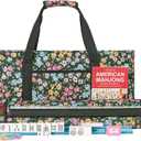 ZGME American Mahjong Set,166 White Tiles with Dark Green Small Flower Bag and Accessories,4 All-in-One Mahjong Racks with Pushers