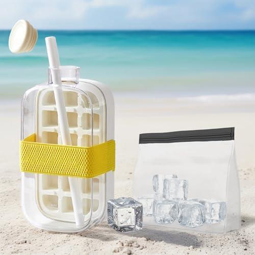 GVCSTXP Ice Tray, Zero-Contact Water Injection and Pressing ice Tray, Home DIY ice Cube Mold, Creative Kettle, Handy Cup, Large Capacity ice Storage, Easy demoulding White