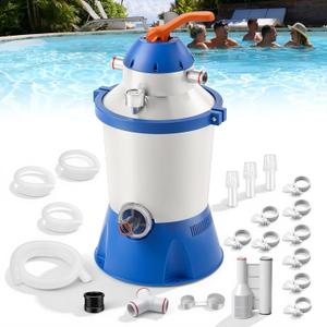 1000 GPH Pool Sand Filter Pump for Above Ground Pools, Energy-Saving & Low Noise - 6-Way Valve - ETL Certified & GFCI Protected