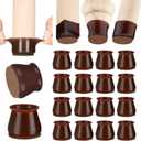 Aneaseit Chair Leg Floor Protectors - 16 pcs Dark Walnut - Felt Bottom Silicone Pads for Hardwood Floors & Furniture Feet - Rubber Caps for Chairs - Medium (Medium)