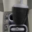 Sellemer Toilet Brush and Holder Set for Bathroom, Flexible Toilet Bowl Brush Head with Silicone Bristles, Compact Size for Storage and Organization, Ventilation Slots Base (2 Pack, Pearl White)