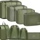 Packing Cubes for Travel - 8 Set Luggage Organizer Bags for Family, Mesh Breathable Packing Cubes for Suitcases Durable Travel Essentials Bags Set (Green)