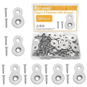 2 x 30Pcs Figure 8 Fastener with 60 Screws,12 Gauge Steel Heavy Duty Table Top Fasteners,Figure 8 Fasteners for Table Tops Connector Bracket (Silvery)