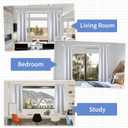 White Curtain Rods, Room Darkening Rod for Windows 48 to 90 Inches(4-7.5Ft), Wrap Around Curtain Rod, Heavy Duty Blackout Drapery Rods, Modern Decorative Window Treatment, White