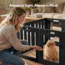 Soulbond Clear Acrylic Dog Playpen Indoor, Non-Slip,Tool-Free Assembly, External Door Lock Play Pen for Puppies and Small Dogs (24 Inch, Black, 8 Panel)