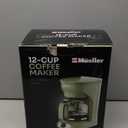 MUELLER HOME 12-Cup Drip Green Coffee Maker, Borosilicate Carafe, Auto-Off, Reusable Filter, Anti-Drip, Keep-Warm Function, Clear Water Level Window, Green Kitchen Accessories & Décor