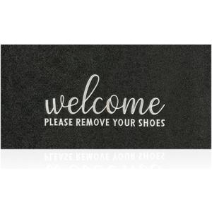 AAZZKANG Welcome Mat Non Slip Please Remove Your Shoes Doormat Long 48"x18" Easy to Clean Front Door Mat for Entrance,High Traffic Areas,Patio,Outside,Inside