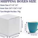 6x6x6 Shipping Boxes for Small Business,40 Pack White Corrugated Cardboard Box for Packaging, Mailing, Storage