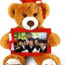 Leyndo Class of 2025 Graduation Plush Bear with Picture Frame Diploma Cap 9 Inch Congrats Grad Plush Stuffed Animal Bear Graduation Gifts for Preschool Kindergarten College Masters(Red)