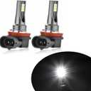 Pack-2 Car H8/H11 LED Fog Light Bulb, 1500LM 3030-12SMD 360 Degree Lighting High Brightness Tail Light, 50000H 6000K Stable Light Source Reversing Light, Universal for Most Cars (White)