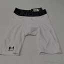 Under Armour Men's HeatGear Compression Shorts (White (100)/Black), Small Tall