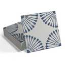 INNO STICKERS 16-Sheet Peel and Stick Floor and Wall Tile, 9" x 9" Blue Stone Composite Self Adhesive Vinyl Flooring, Patterned Flower Groutable Backsplash Tile for Kitchen Bathroom Shower