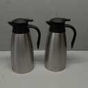 Norme 2 Pcs Thermal Coffee Carafe Insulated Stainless Steel Coffee Carafe for Hot Liquid Vacuum Thermal Pot Creamer Pitcher Dispenser with Brushes Keeping Hot Water Milk (Silver, 68 oz)