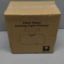 MAXvolador Industrial Semi Flush Mount Ceiling Light, Clear Glass Pendant Lamp Shade, Farmhouse Lighting for Hallway, Vintage Hanging Light Fixtures (Large, Black)