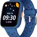 BIGGERFIVE Smart Watch for Kids No APP No Phone Needed, 1.8" Fitness Tracker Watch Pedometer, Heart Rate, Sleep Monitor, IP68 Waterproof, Step Counter, Puzzle Games for Girls Boys Teens 5-16, Blue