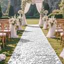 Glitter Carpet Runner for Party 2.6 X 30 ft Glitter Non-Woven Fabric, Carpet Rug for Event, Aisle Runway Runner for Wedding Ceremony, Movie Theme Party Decorations (Glitter White, 2.6FTx30FT)