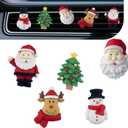 5 PCS Cute Santa Elk Snowman Xmas Tree Car Air Vent Clips, Creative Christmas Car Dashboard Decoration